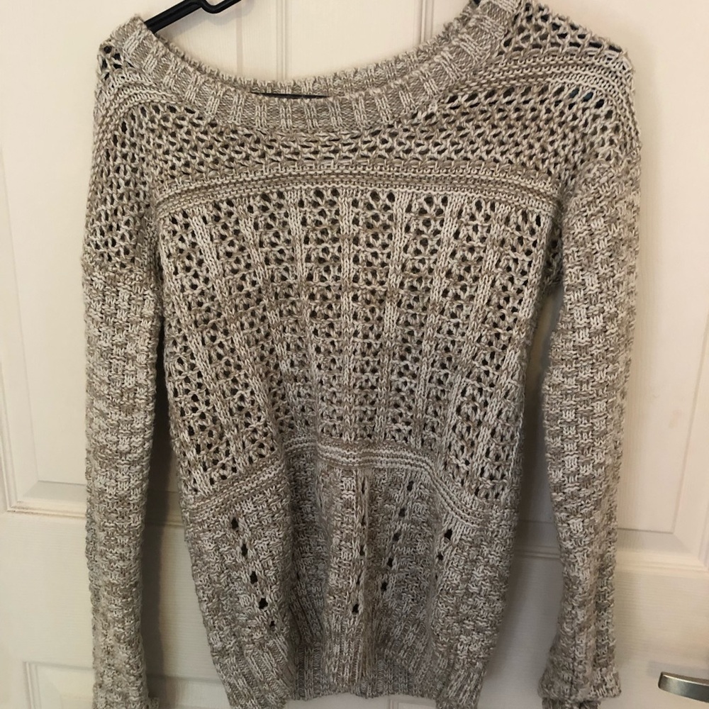 Beige and white sweater